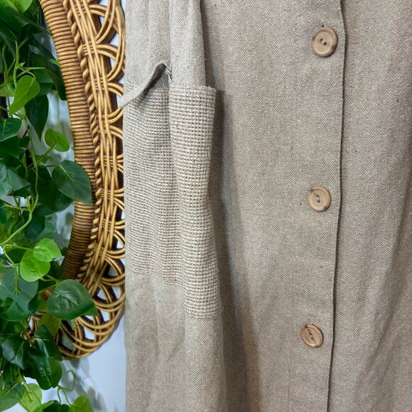 Vtg Robbie Sport Skirt Beige Button Front Large Pockets Textured Cottagecore - Picture 9 of 9